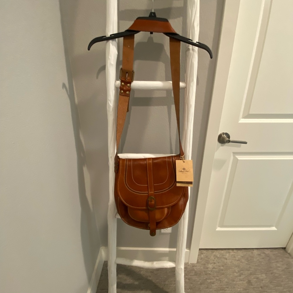 Brown Leather  saddle Bag